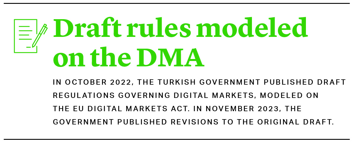 The Turkish government published draft regulations governing digital platforms